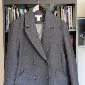 Grey Wool Blend Coat